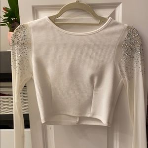 Agaci white long sleeve with sparks